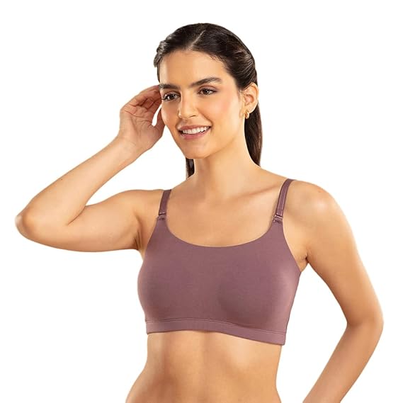 NYKD Everyday Wireless & Non-Padded Easy Breezy Slip-On Cotton T-Shirt Bra for Women Full Coverage - NYB165a